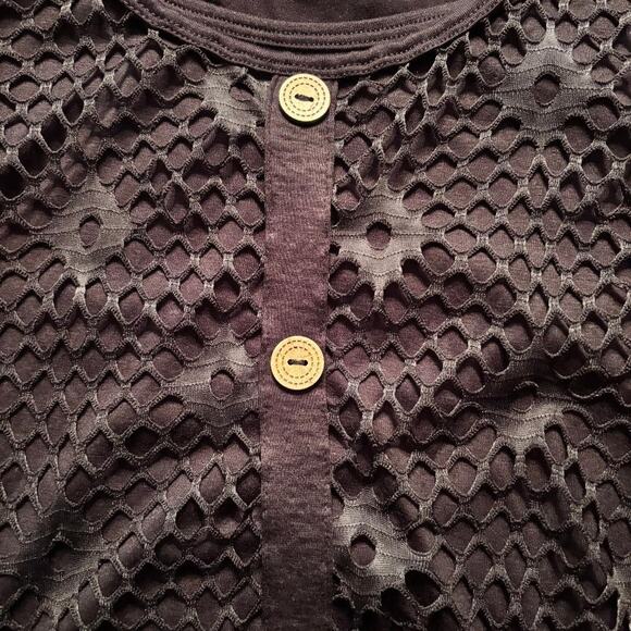 Onque Casual Top Black w/Mesh overlay Women's Size L Wild Things Whimsygoth NWT - Picture 4 of 10